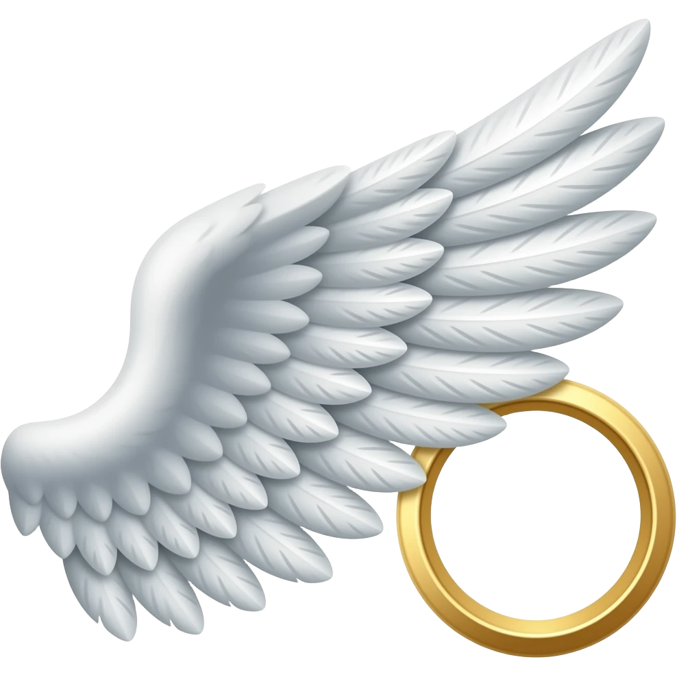 Aile droite d’un ange sans l’anneau emoji