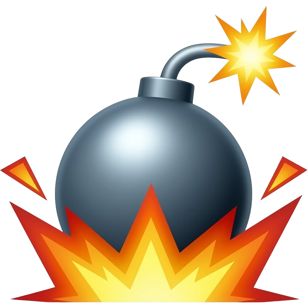 a blue bomb about to explode emoji