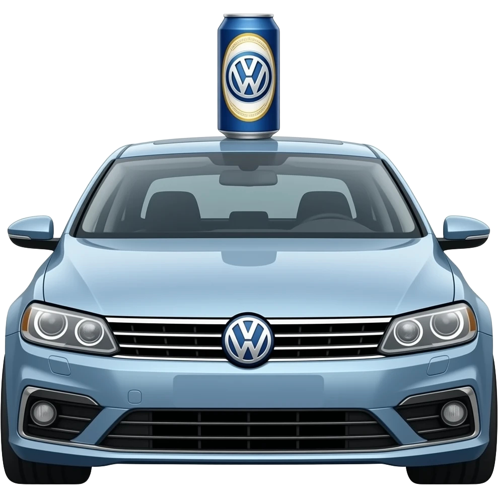 Volkswagen Passat SS with a can of beer on the roof emoji