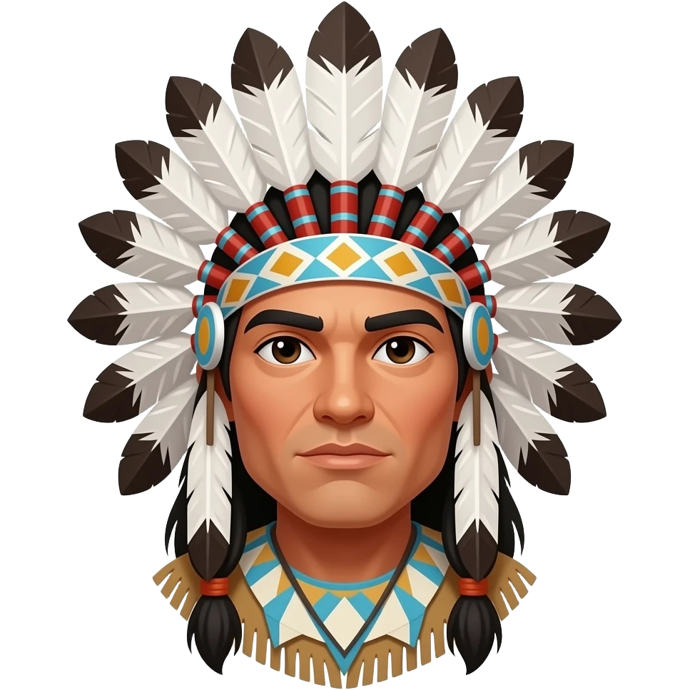Native American man with headdress emoji
