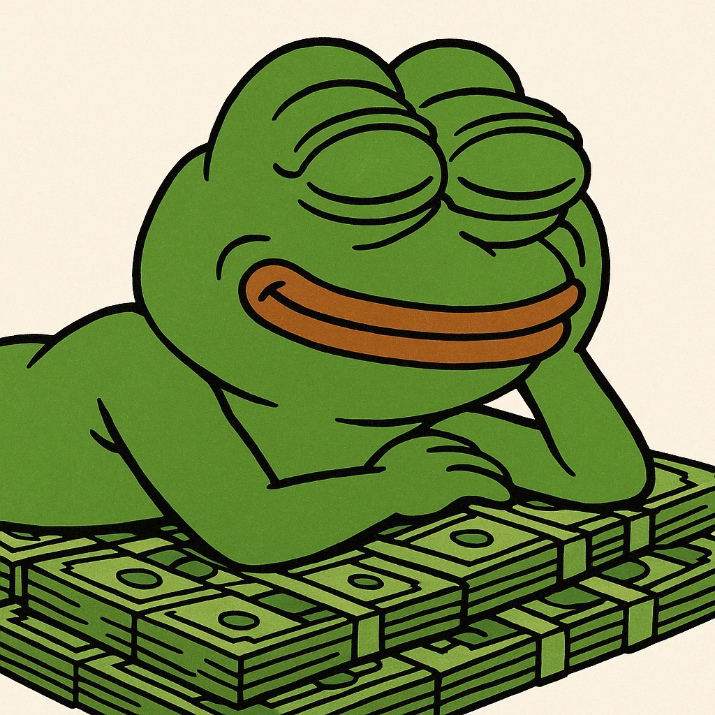 happy person napping on mattress of money emoji