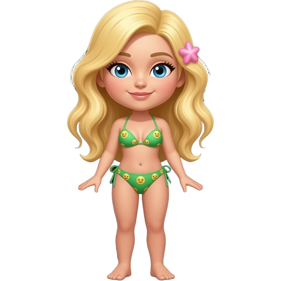 Black Background Woman Bare Feet Green Emoji Swimwear Calm Bikini Blonde Hair Summer emoji