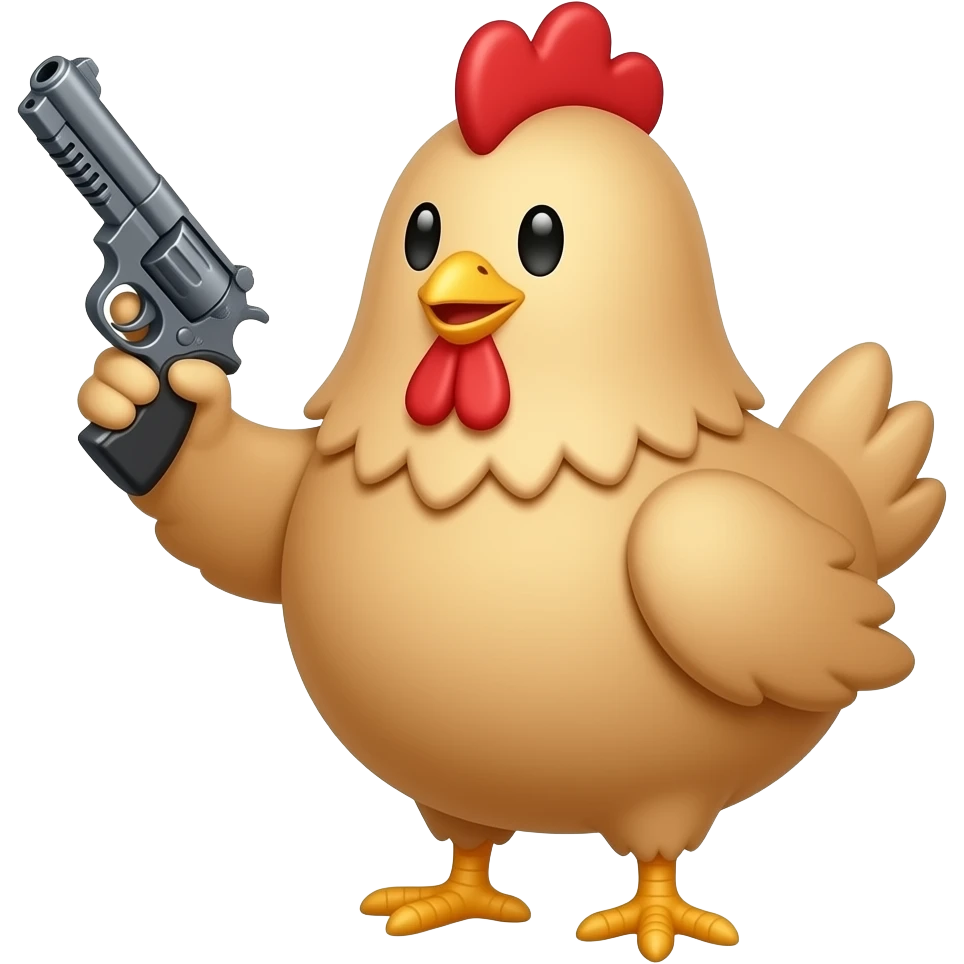 Make a chicken with a gun emoji emoji