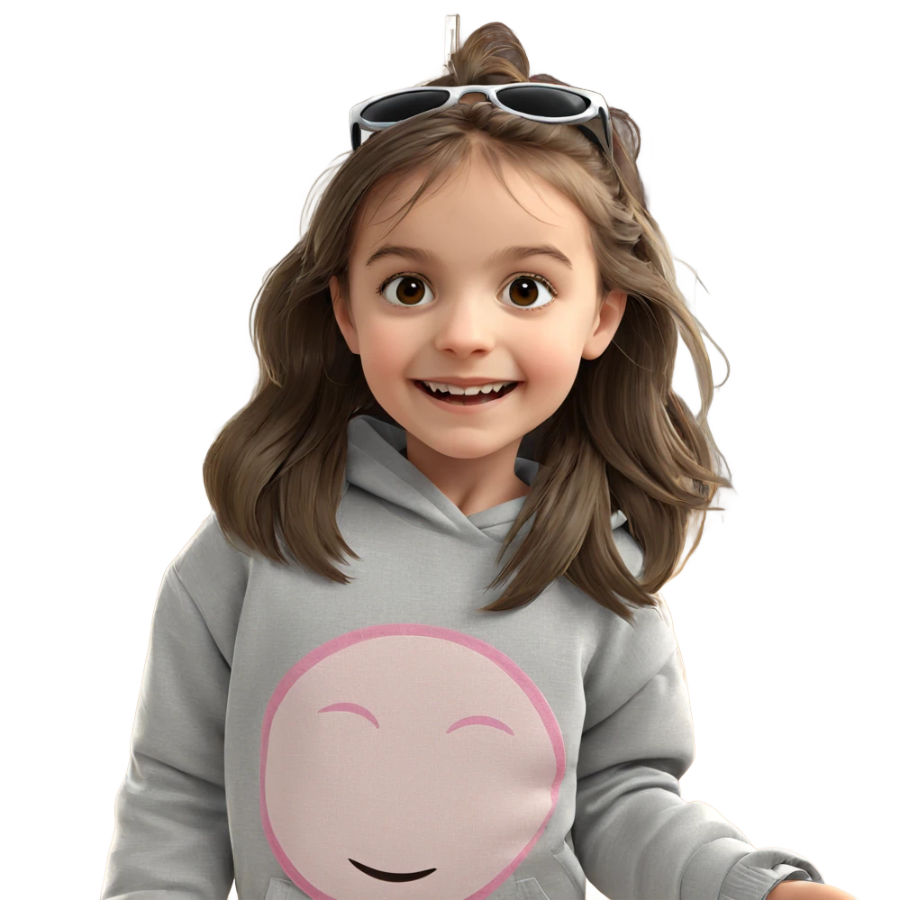 smiling girl with sunglasses indoors emoji