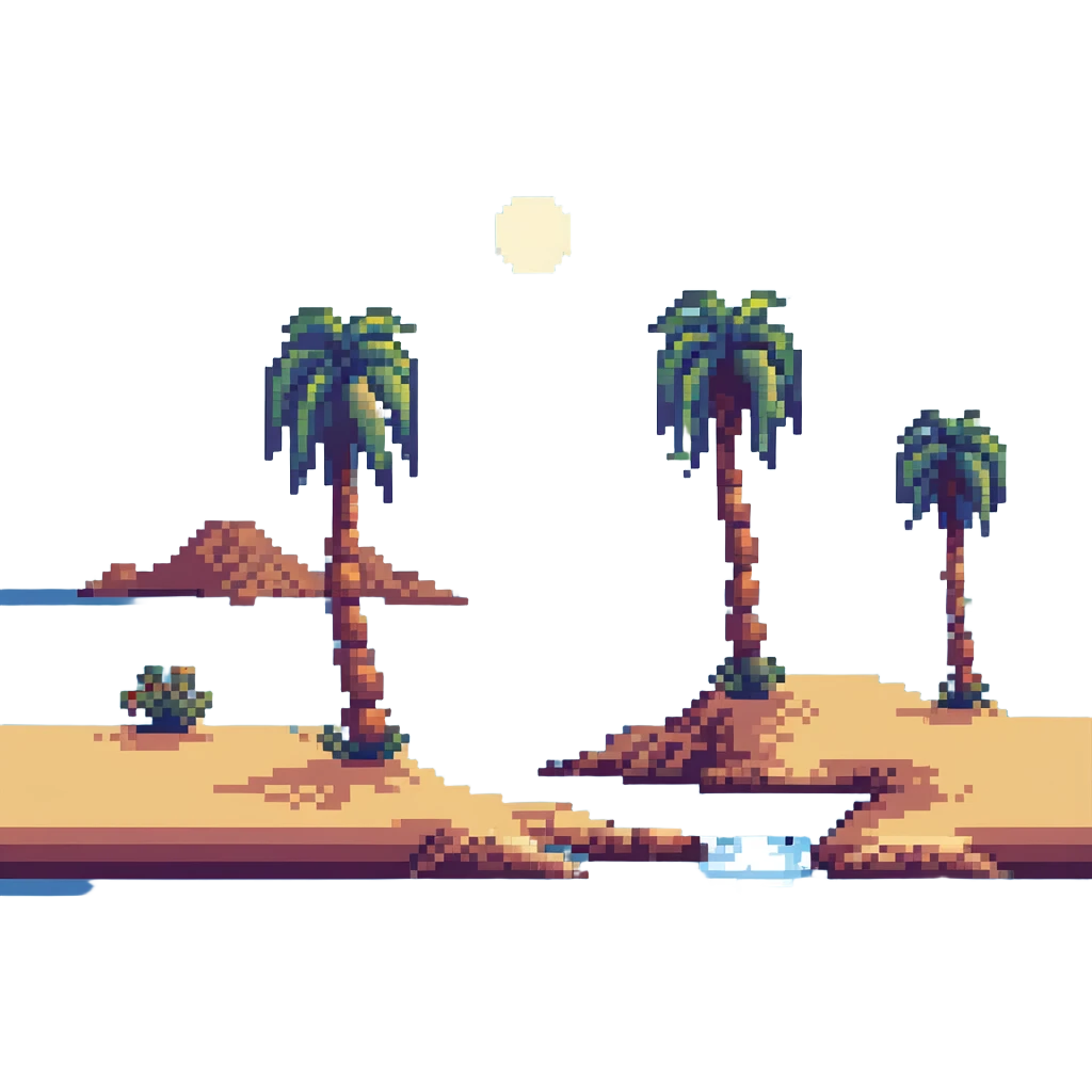 desert oasis with palm trees emoji