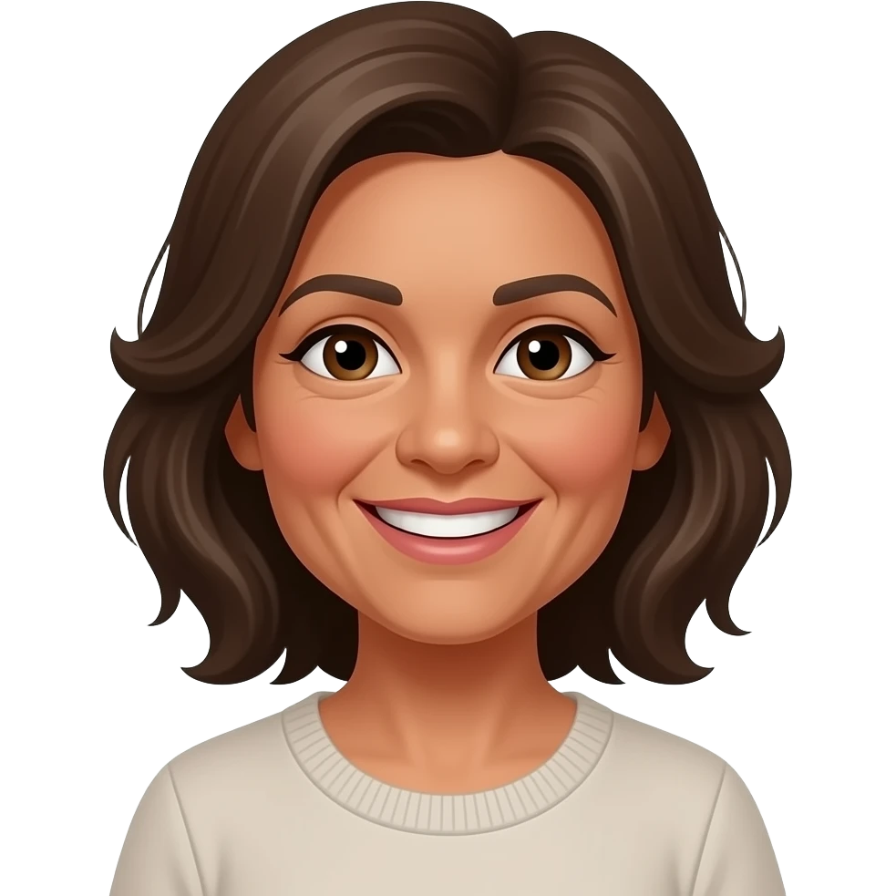 https://www.emojis.com/emoji/woman-in-early-50s-italian-looking-with-darker-olive-skin-with-dark-brown-eyes-hxSR9bTyDmZ, smile with teeth emoji