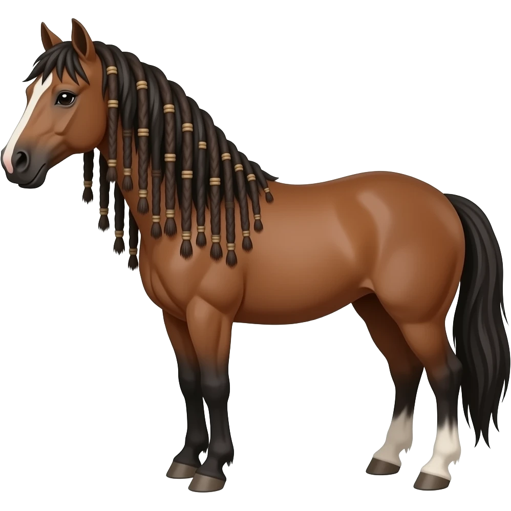 a tall horse with dreadlocks emoji