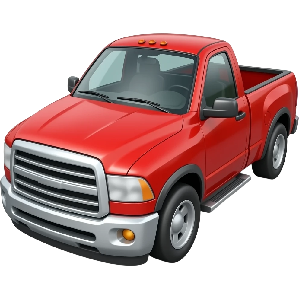 A slammed red pick up truck emoji