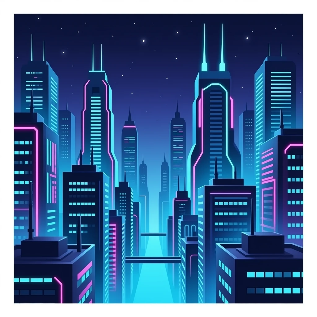 Furturistic neon cyberpunk Cityscape emoji