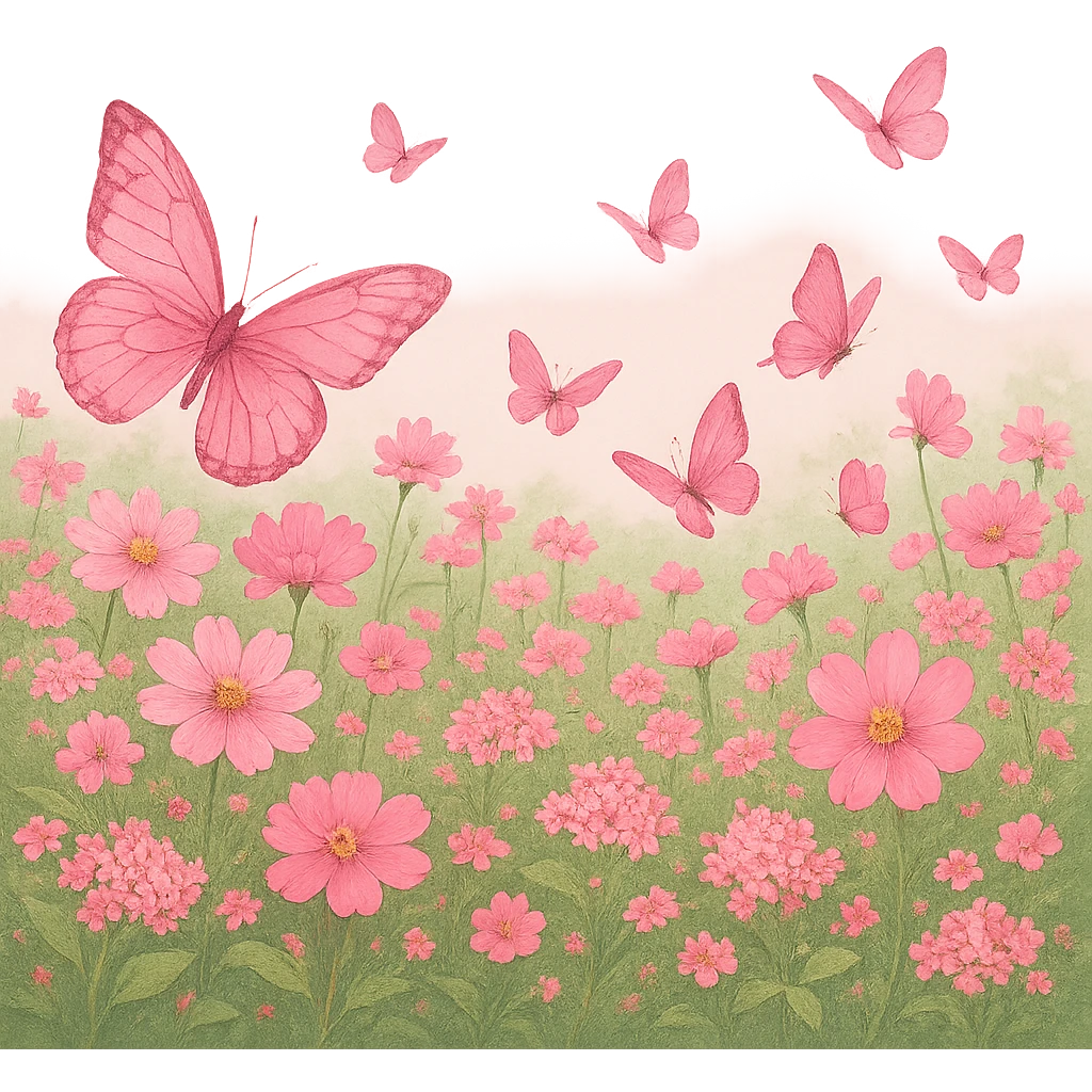 pink butterfly garden emoji