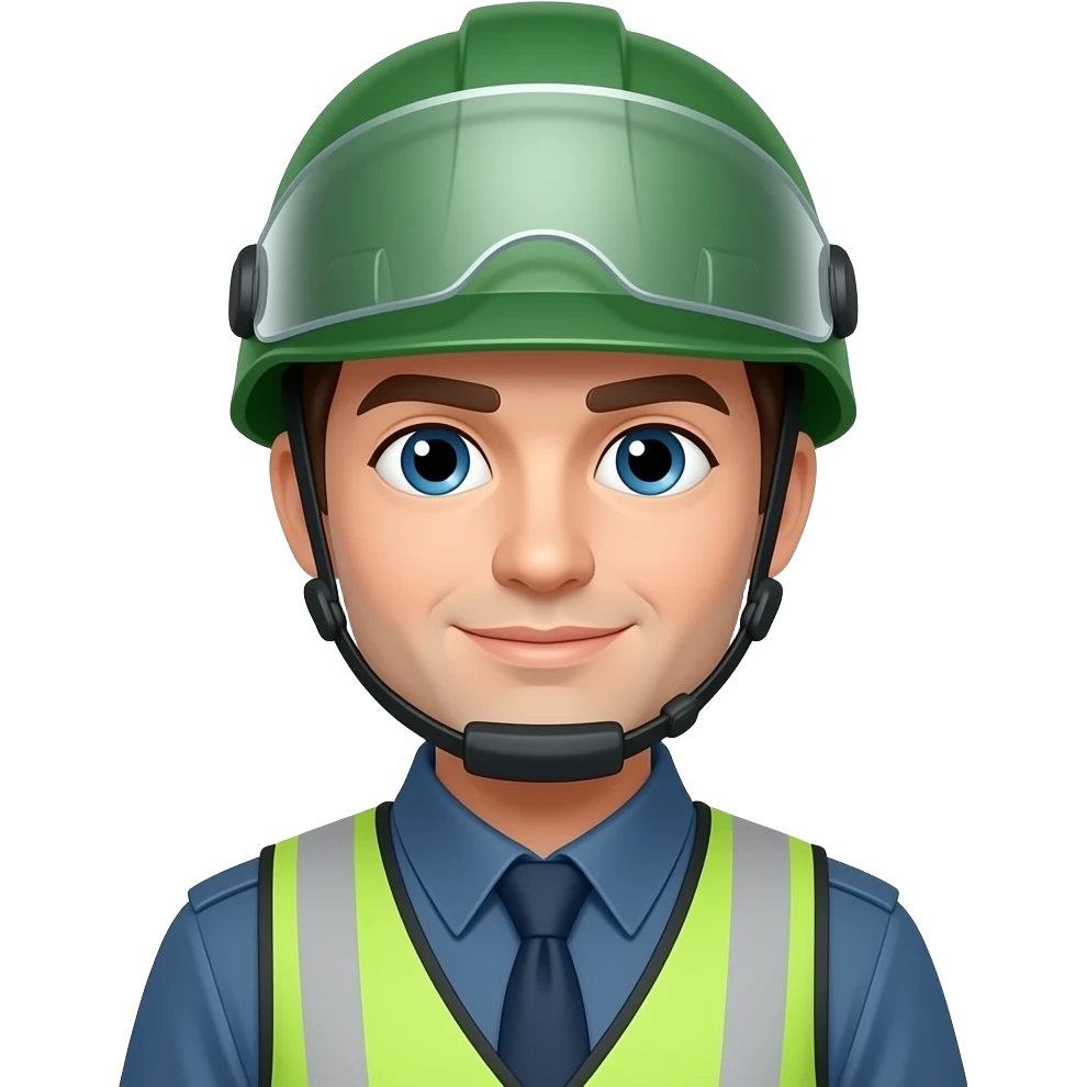 Safety officer with green helmet emoji