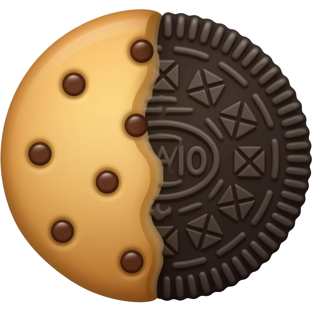 Chip ahoy and Oreo cookie emoji