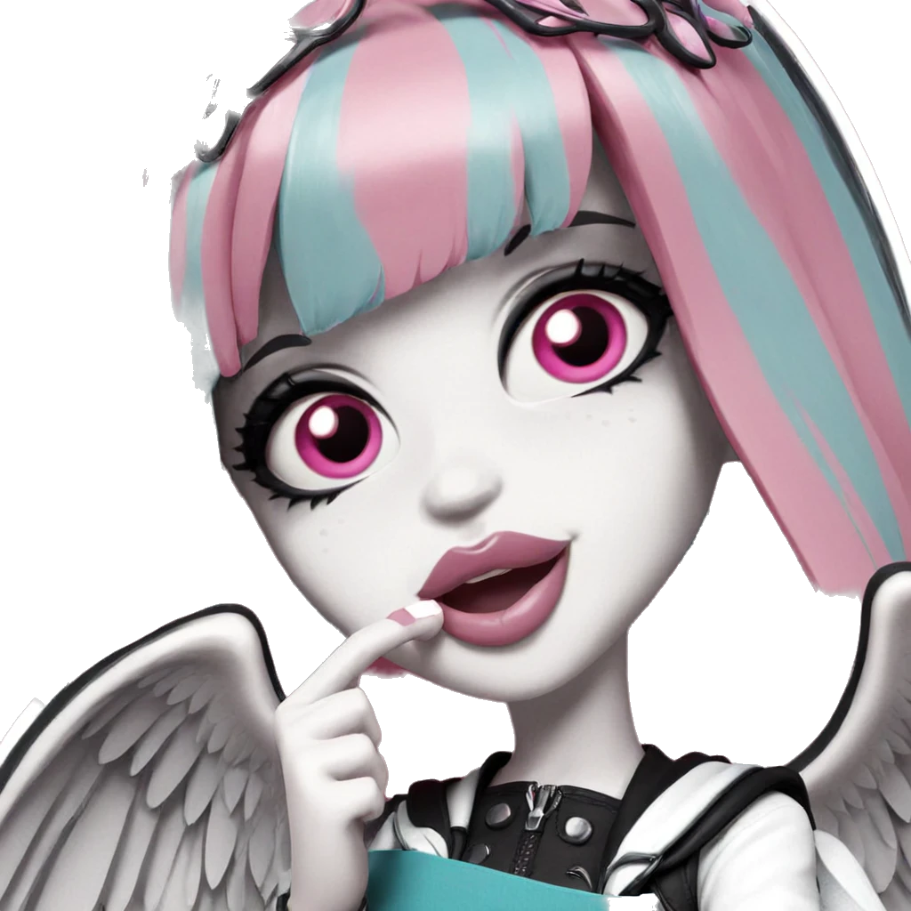 pink haired girl with wings emoji
