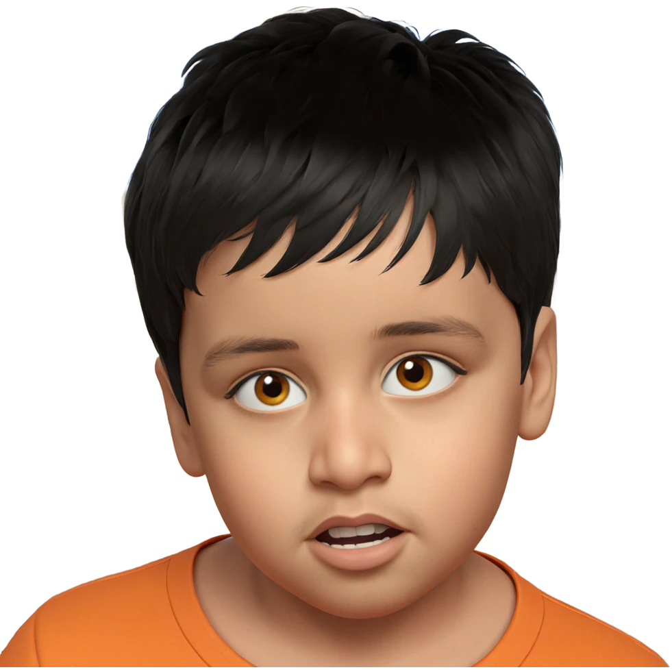 gazing boy in orange shirt emoji