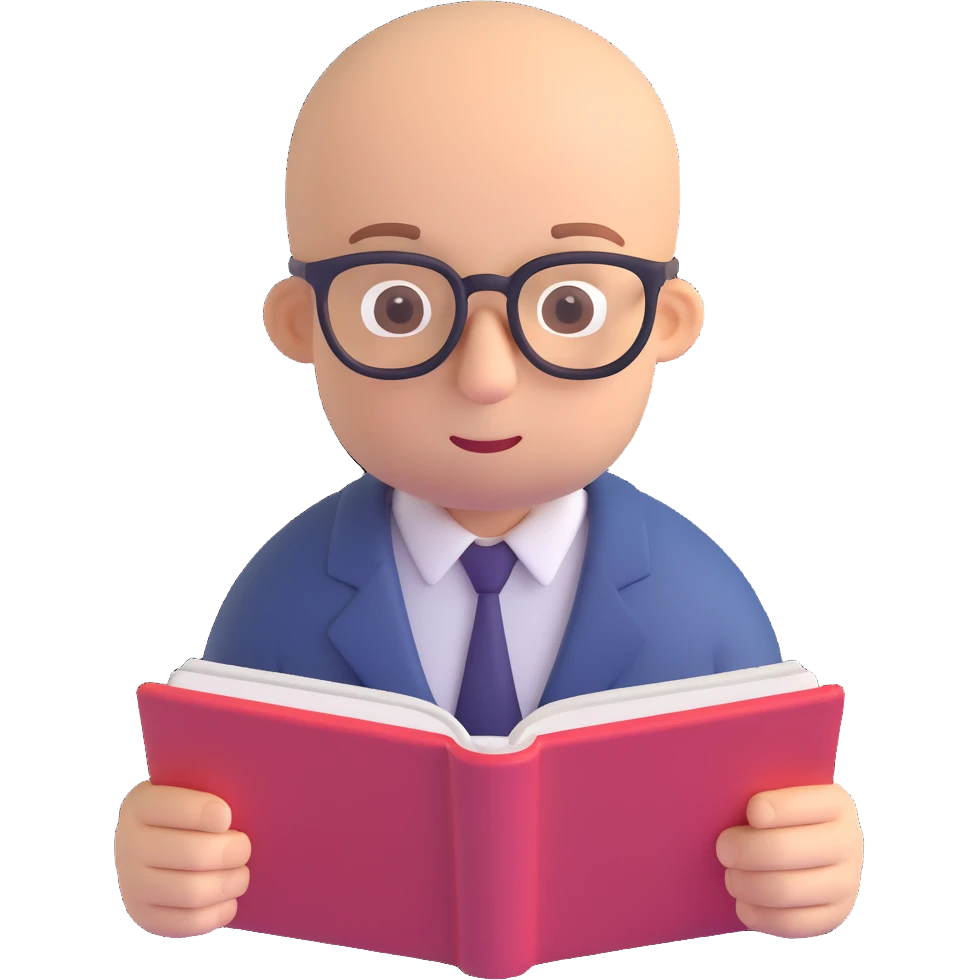 Angry man bald with glasses reading emoji