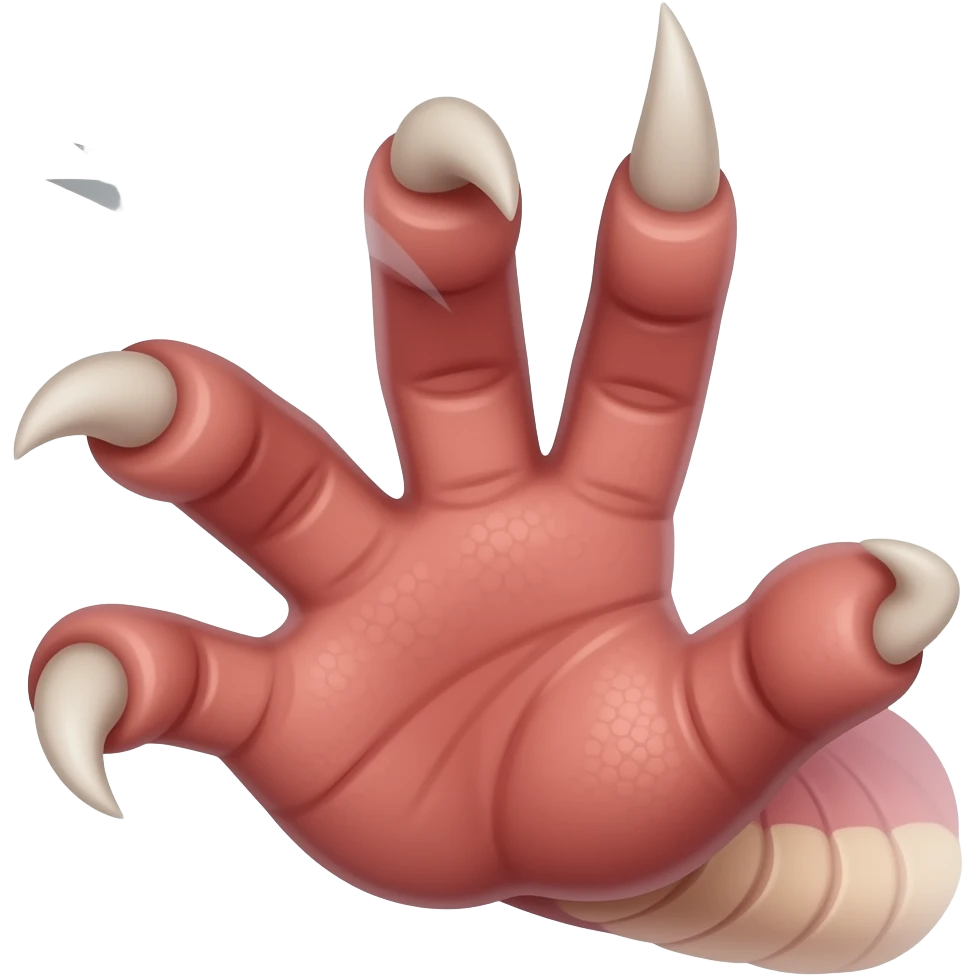 dragon hand with claws swiping to attack emoji
