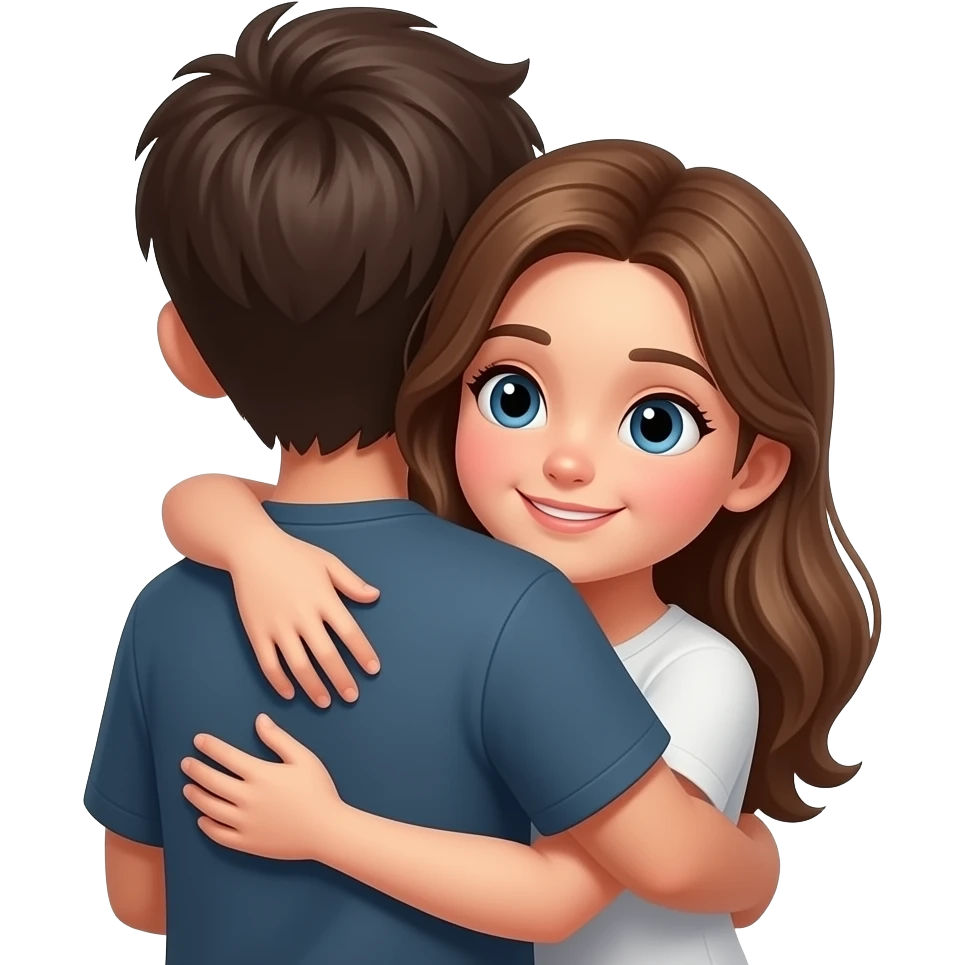 boy hugging girl from behind emoji