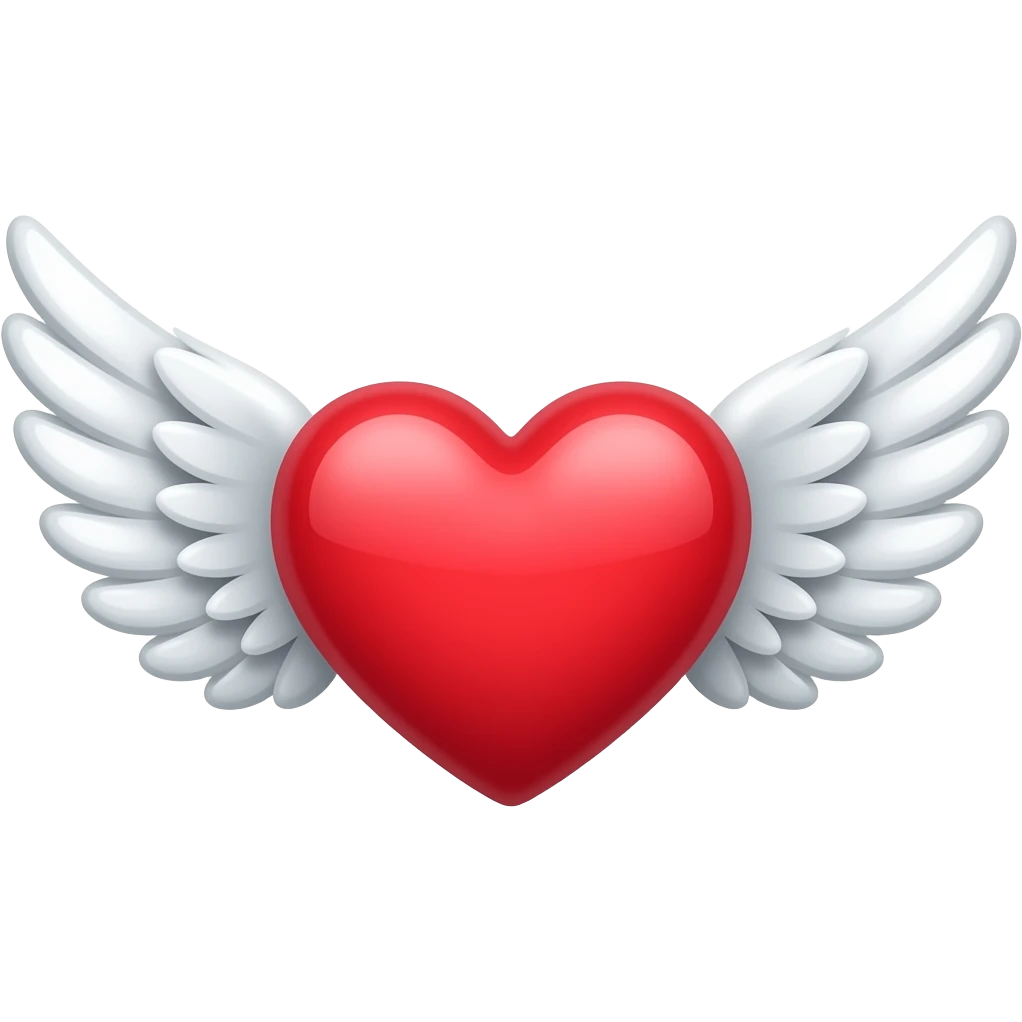 With heart of two side of wings emoji