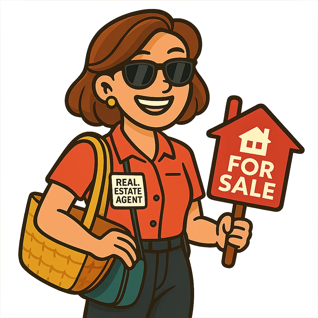 Remove the background, keep the real estate agent with summer accessories and sunglasses, on a transparent background. emoji