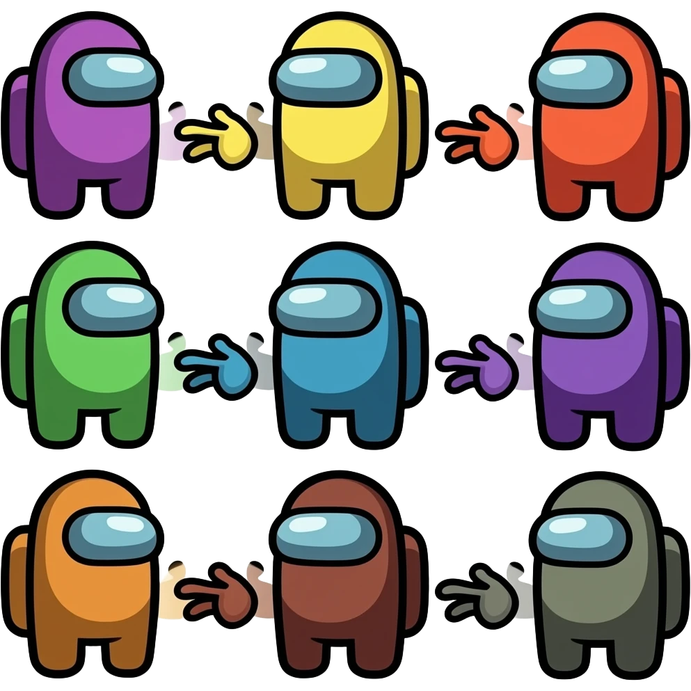 Every color of among us player emoji