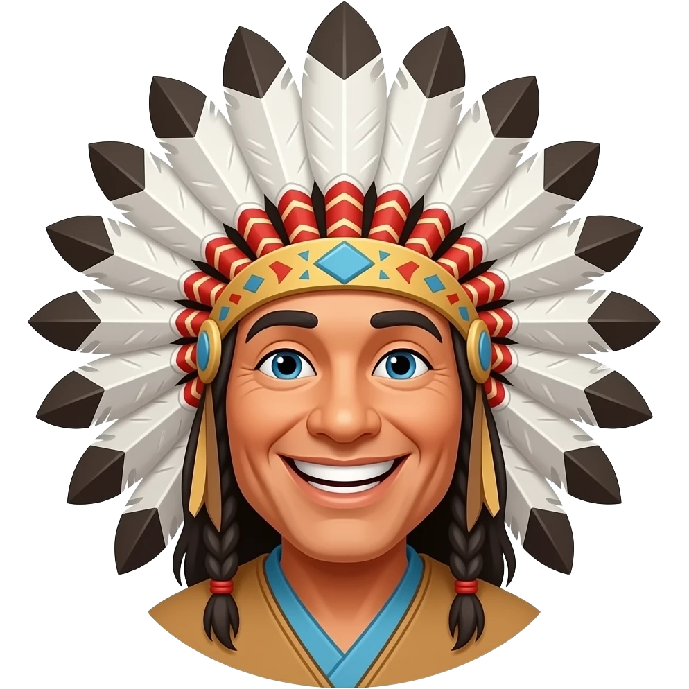 Funny Indian chief emoji