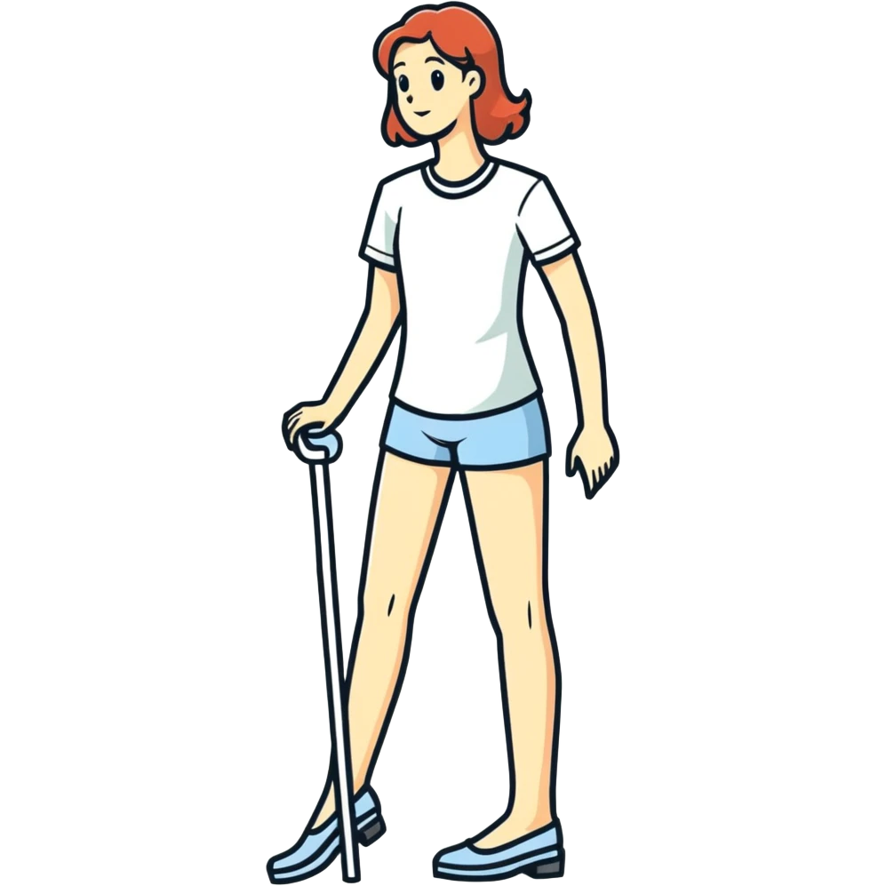 Lady with right leg cast emoji