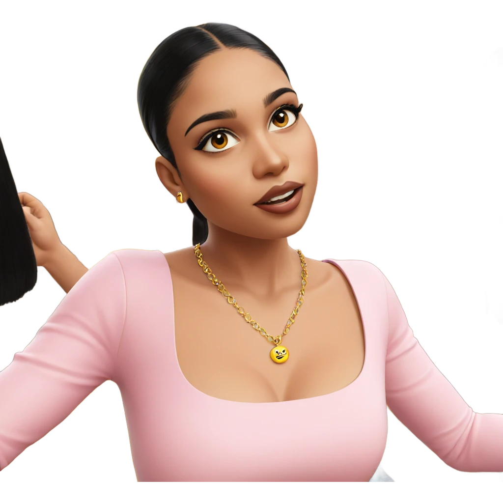 girl with black hair jewelry emoji