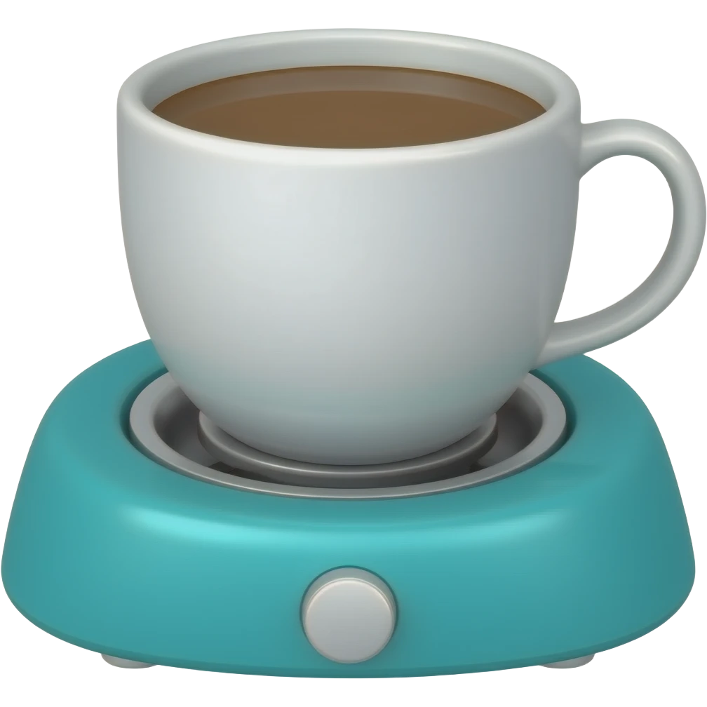 Стакан кофе с бирюзовый подставкой для горячева emoji