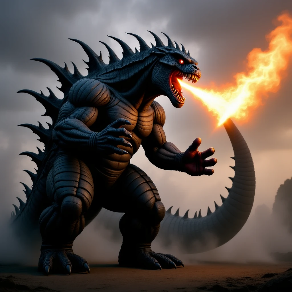 godzilla attacking ny emoji
