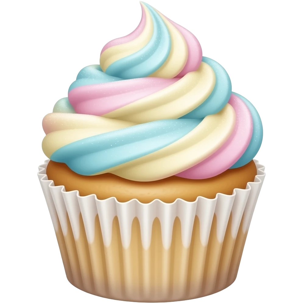 Cotton candy cupcake emoji