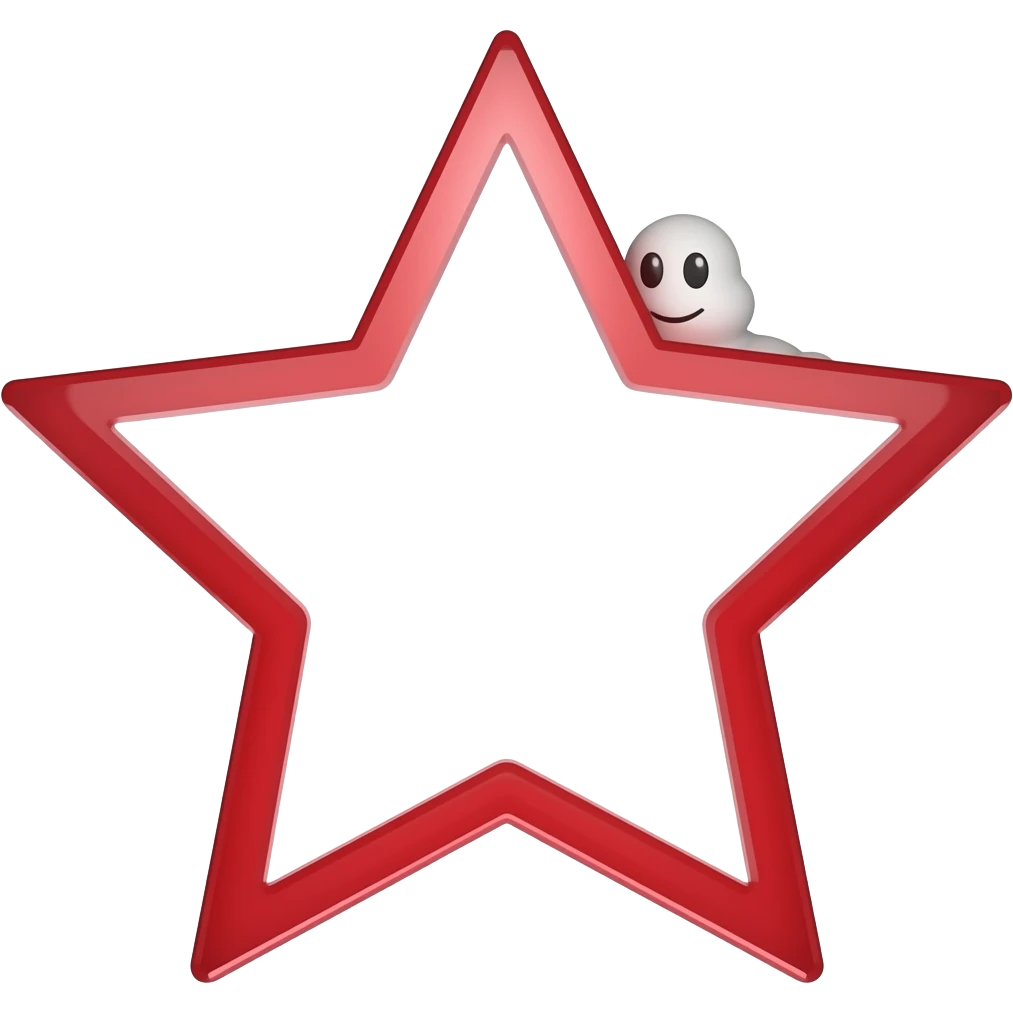 please make the Michelin star logo, curved red edges please, should be a 6 sided star outline in red with curved edges, no Michelin man present emoji