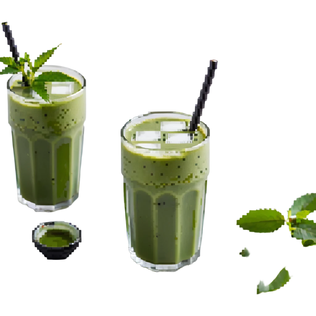 iced matcha in a clear glass emoji