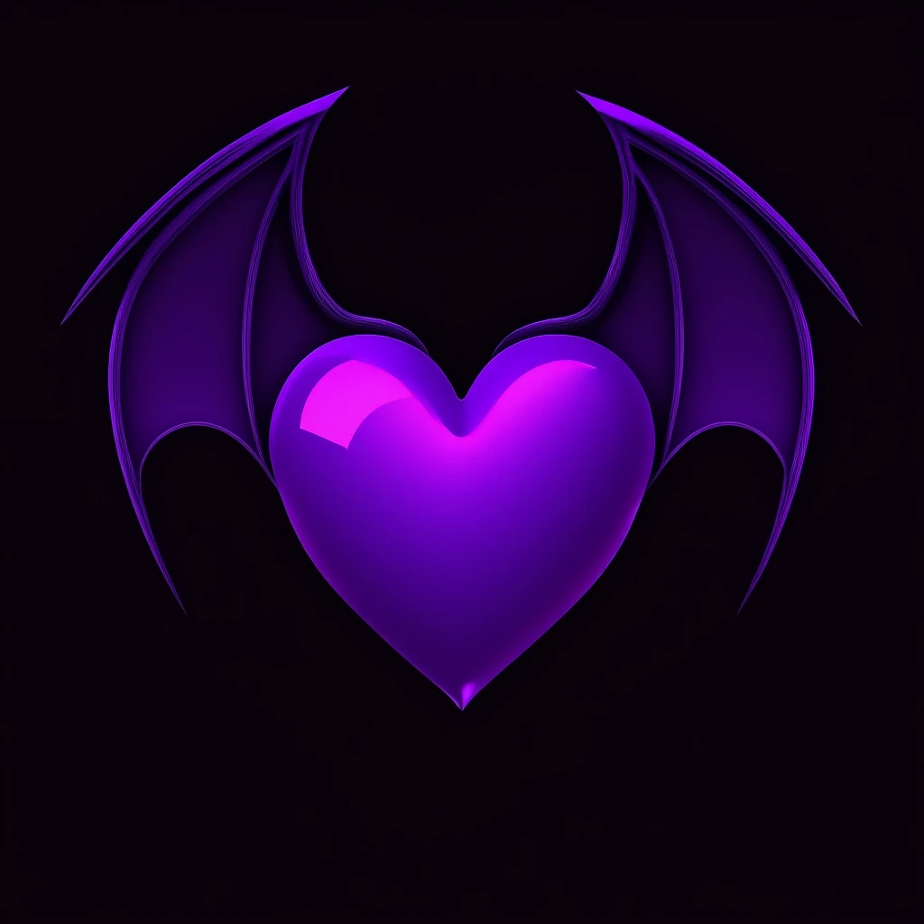 goth purple heart emoji