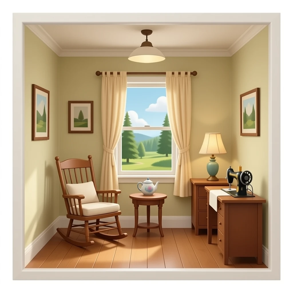 habitacion de una abuela pero que esten en una casa pero sin cama emoji