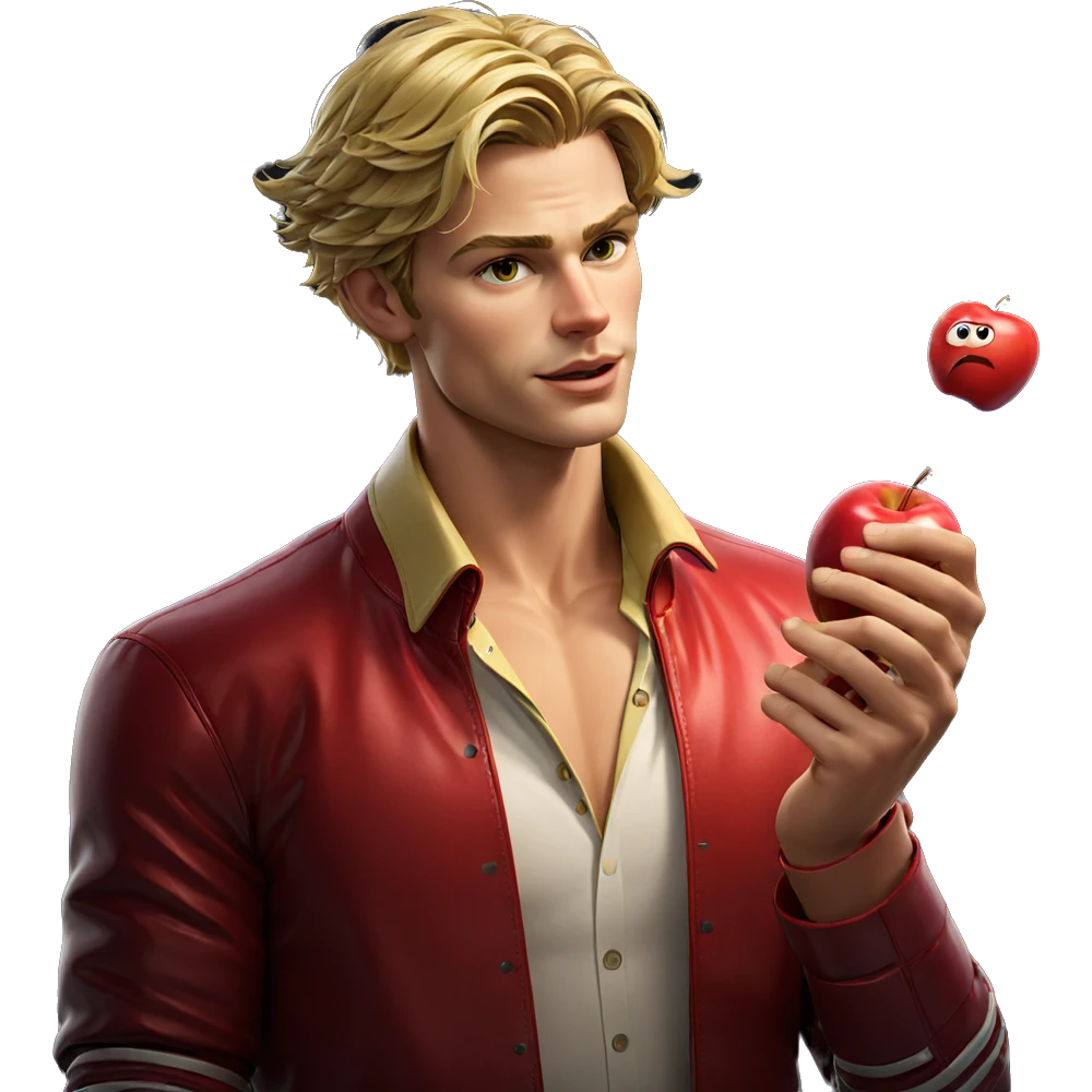 blonde boy with apple jacket emoji