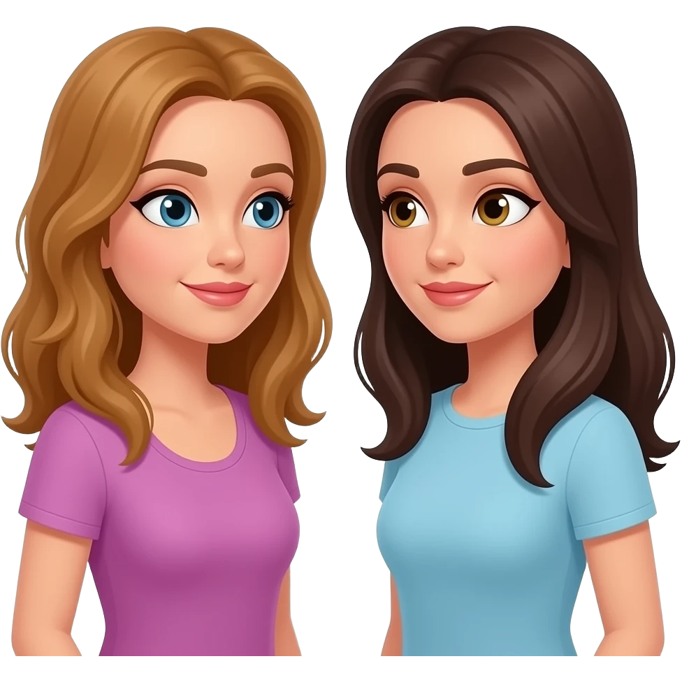 dos mujeres mirandose complices emoji
