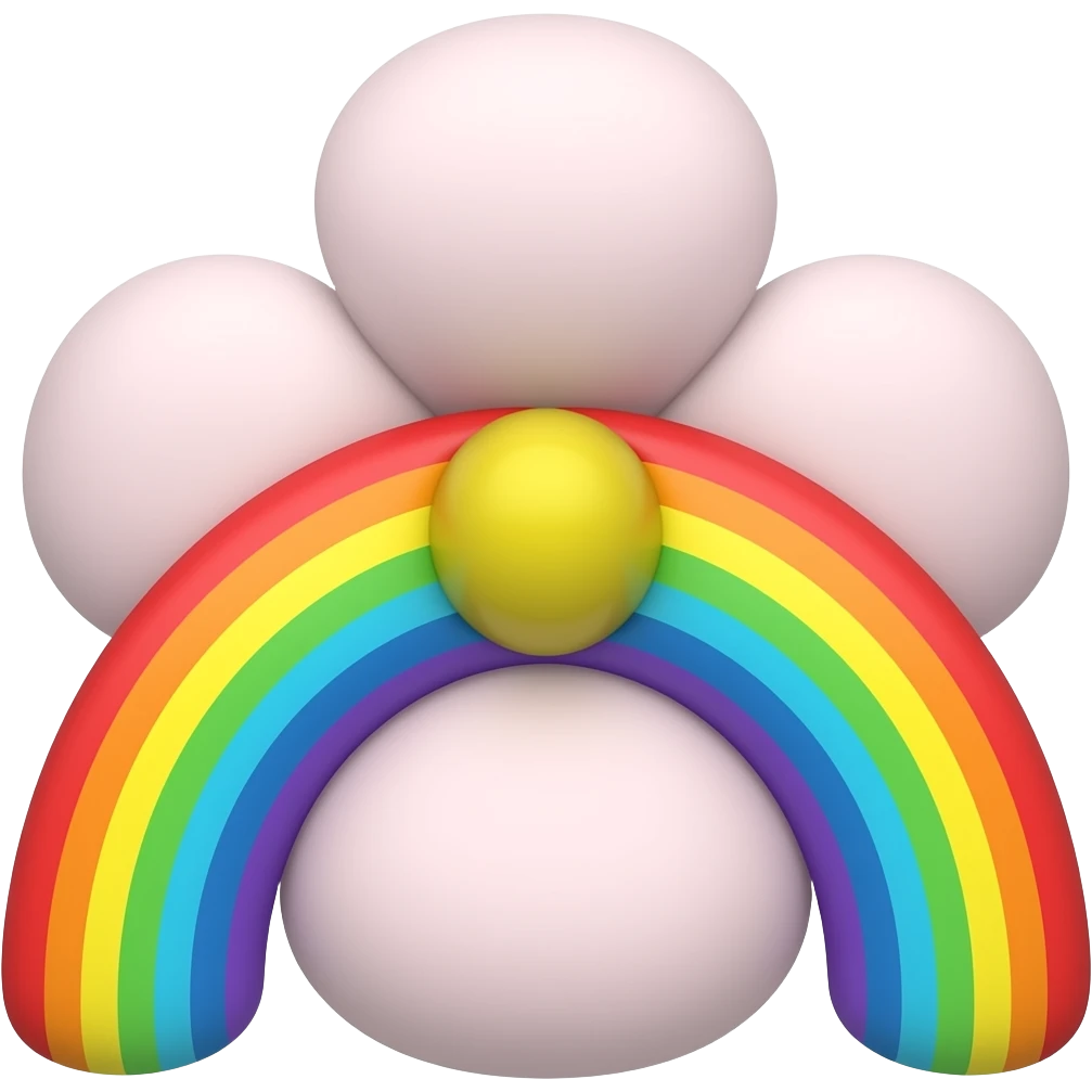 Flower and the rainbow full body emoji