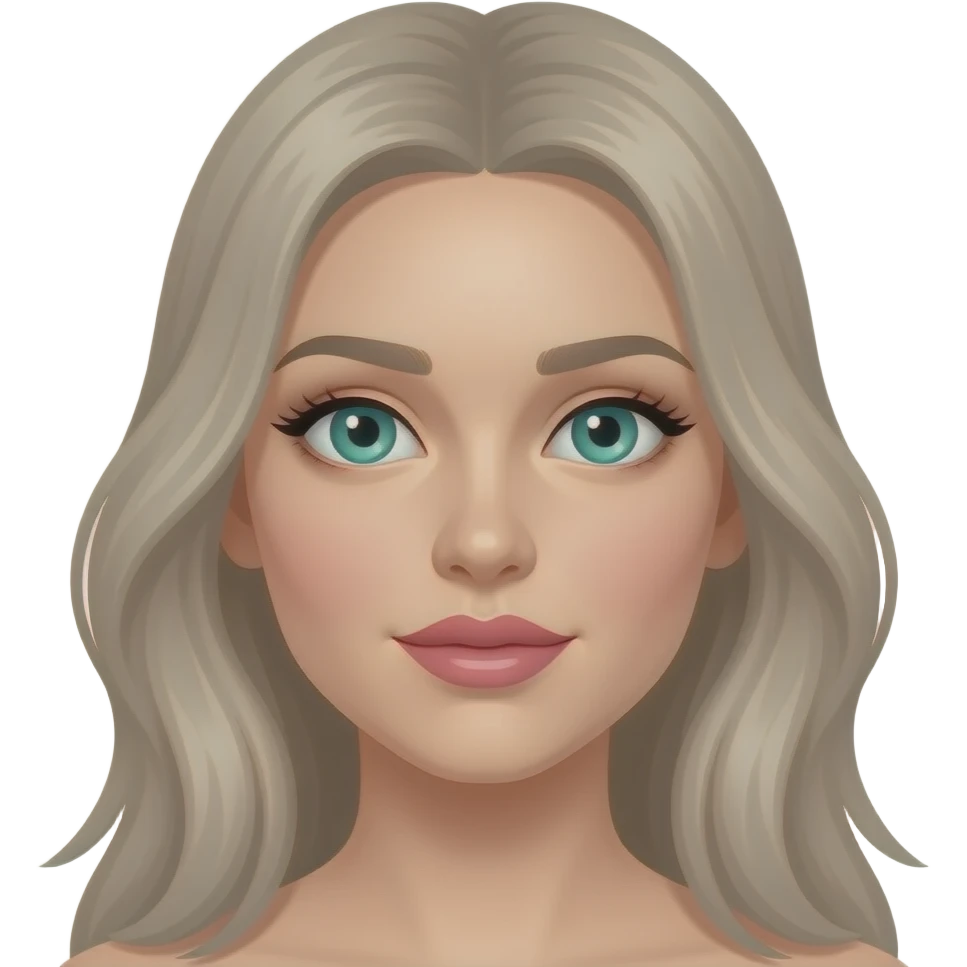 Aqua green eyes long ash blonde hair Lucius pink lips high cheekbones emoji