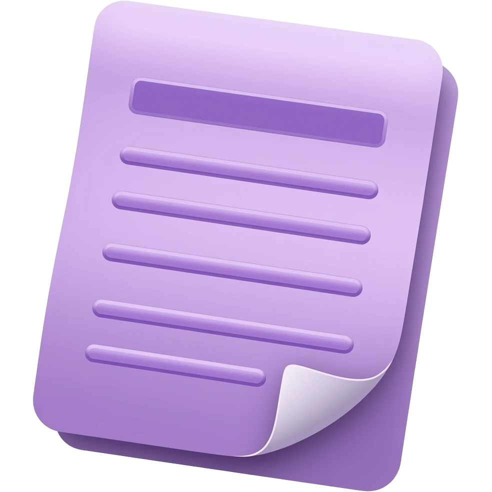 document with violet emoji