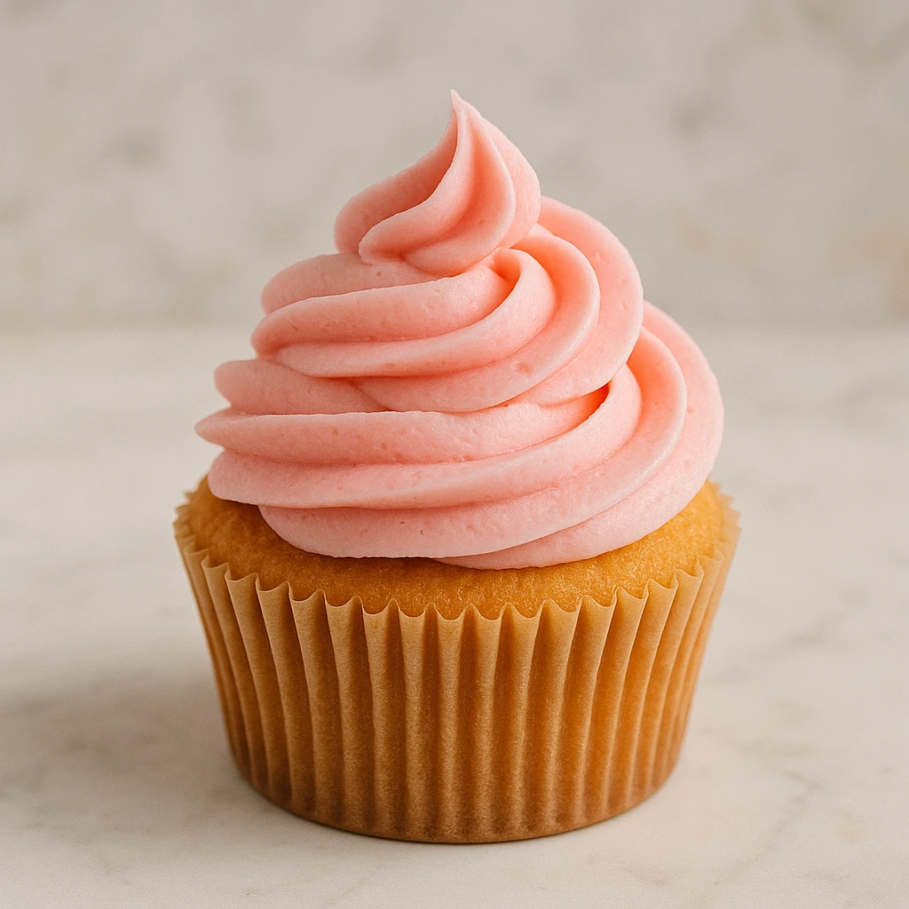Cupcake with pink icing emoji