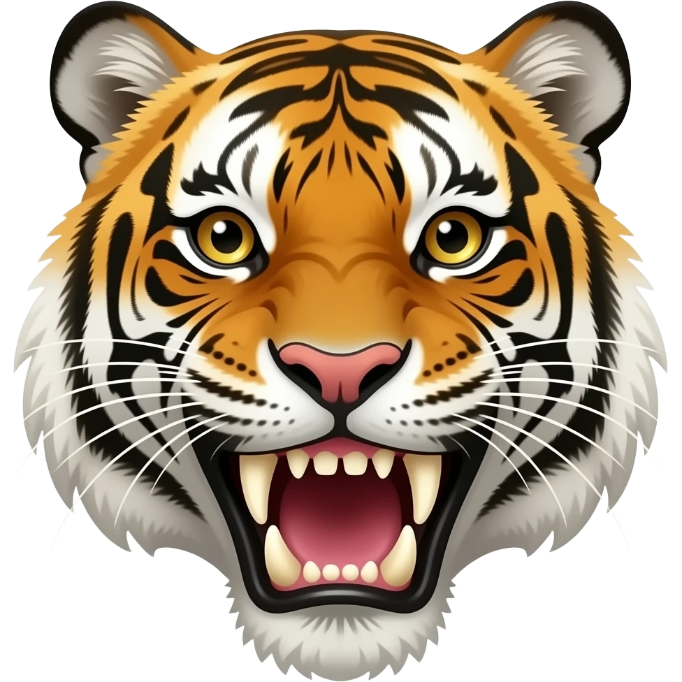 tête de tigre avec très grandes dents emoji