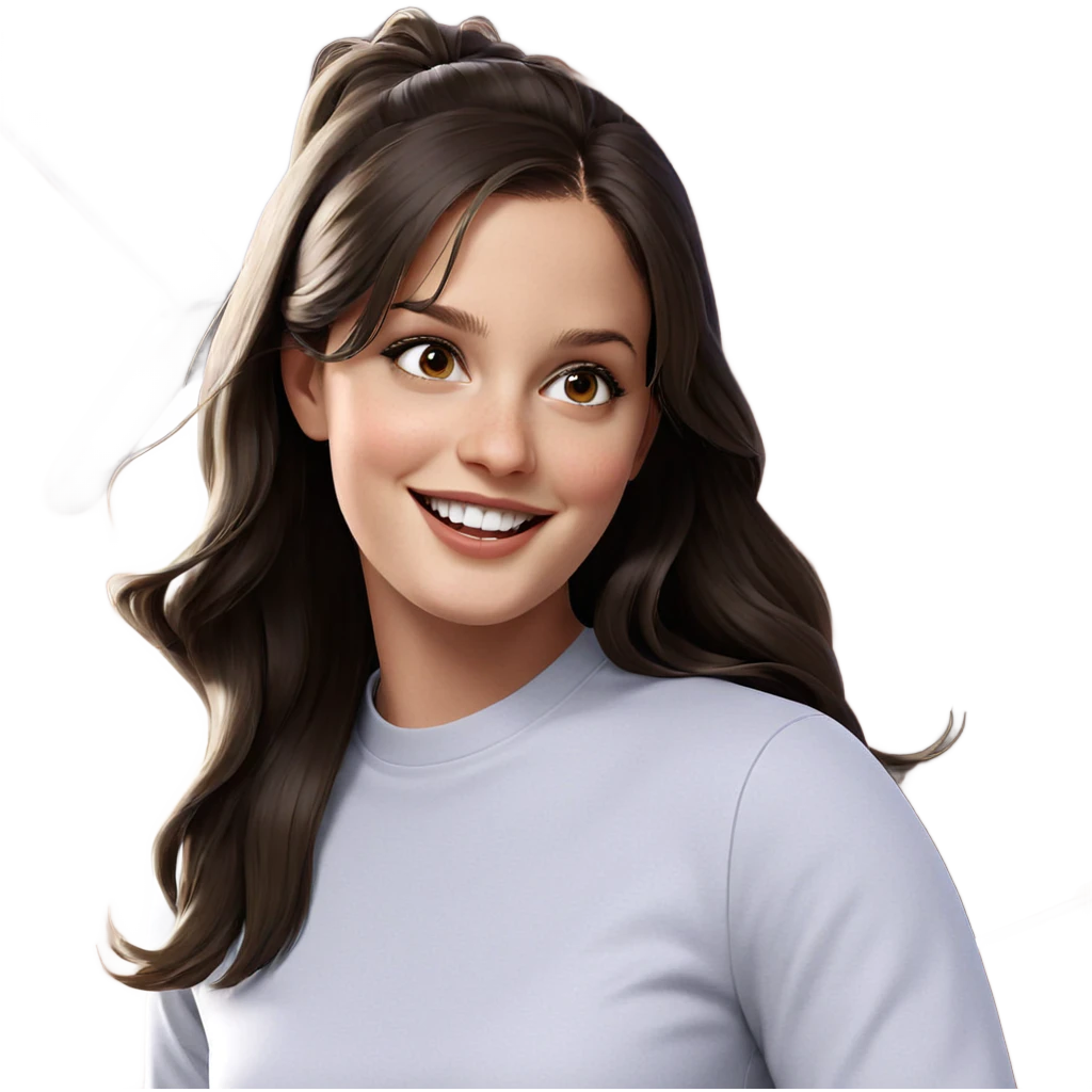 smiling girl with long hair emoji