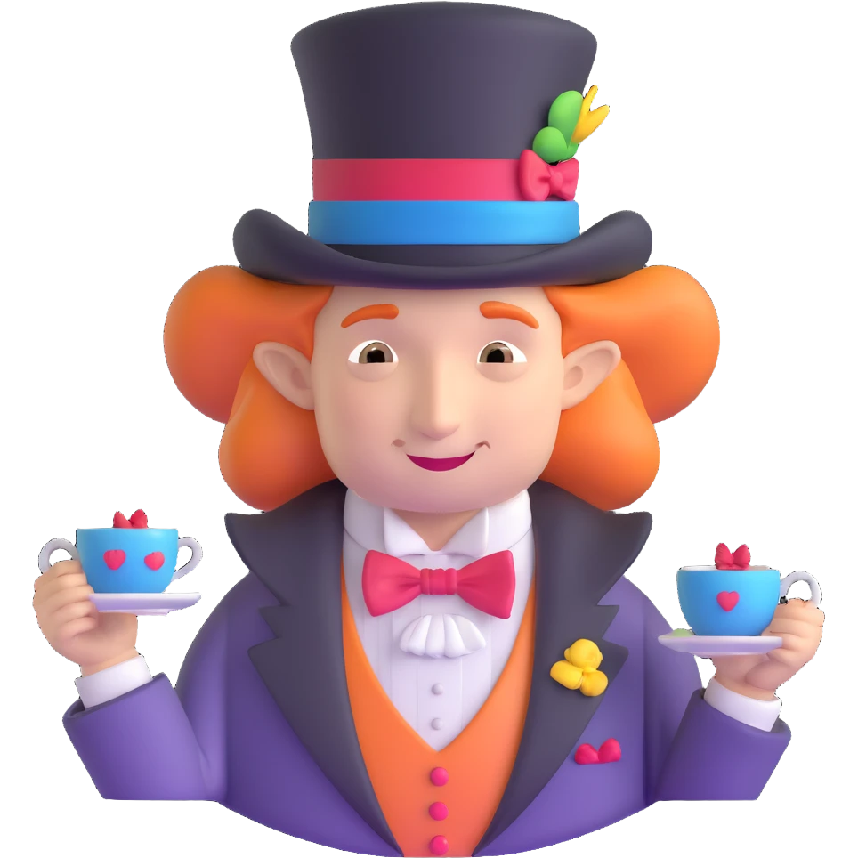 Mad Hatter character from Alice in Wonderland emoji
