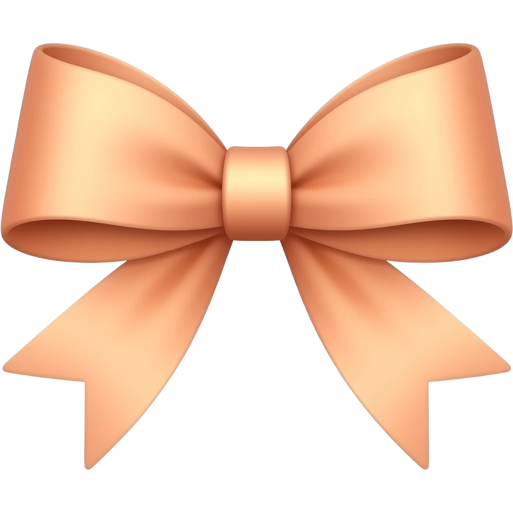 Aesthetic bow in peach color emoji