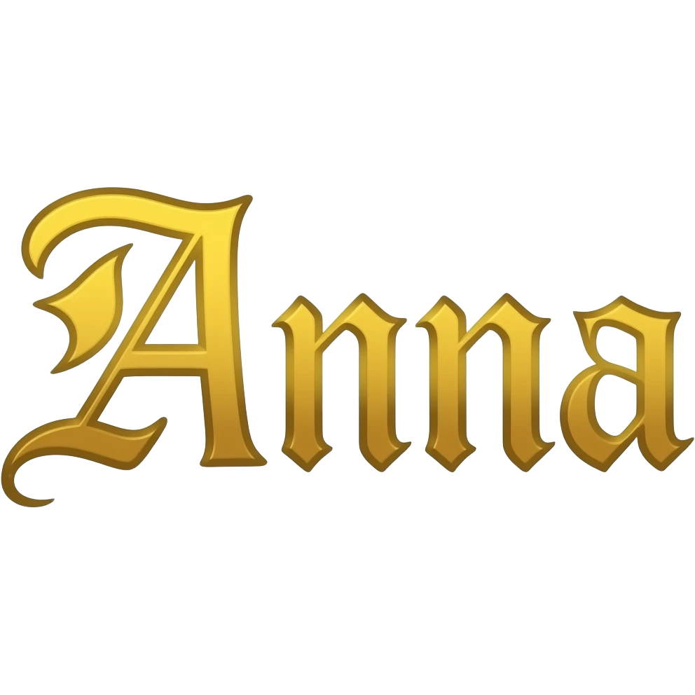 GOLD LETTERING ANNA  SIGN MANUSCRIPT LETTERS emoji