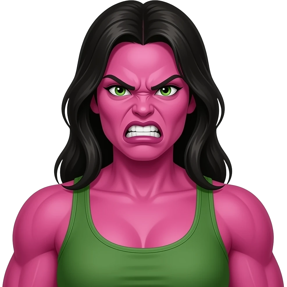 the hulk but instead of green man it’s a pink girl hulk emoji