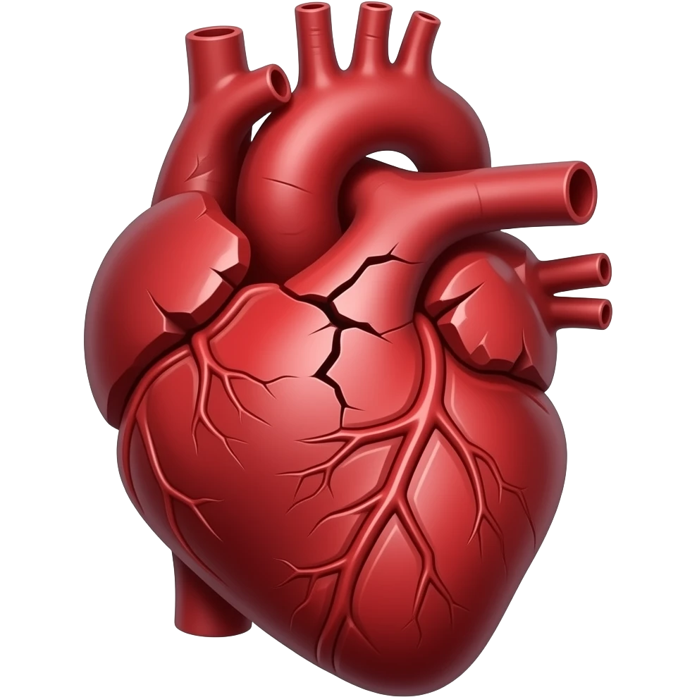 red fractured anatomical heart emoji