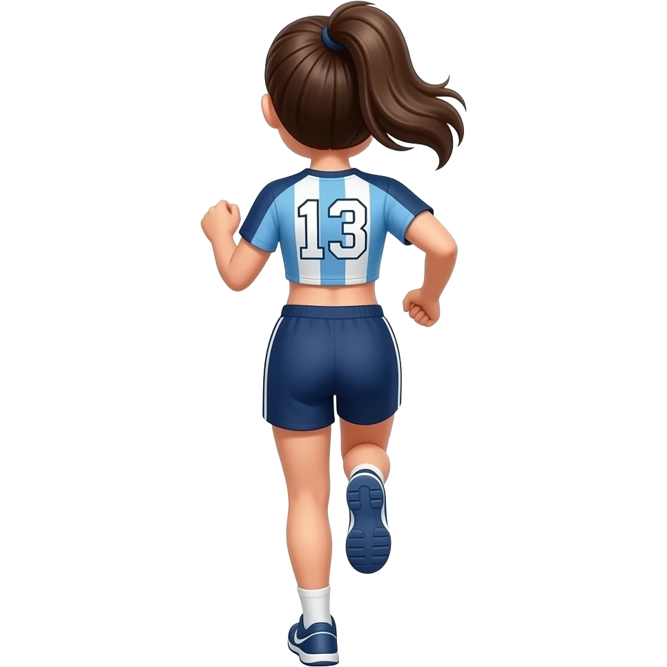 hazme un niño  con camiseta de esportista corriendo i que este de espaldas i que sea chica emoji