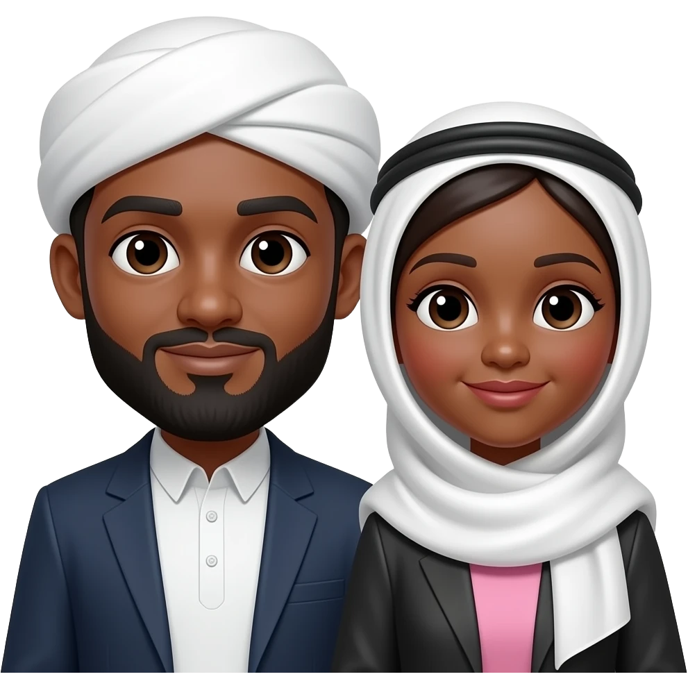 Casal muslim negro   barba emoji