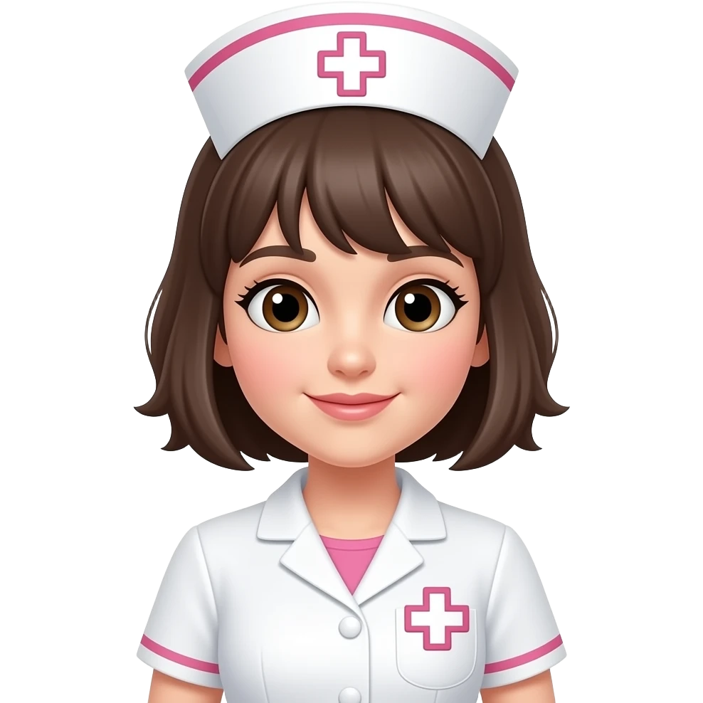 Enfermera con vestimenta blanca y rosada emoji